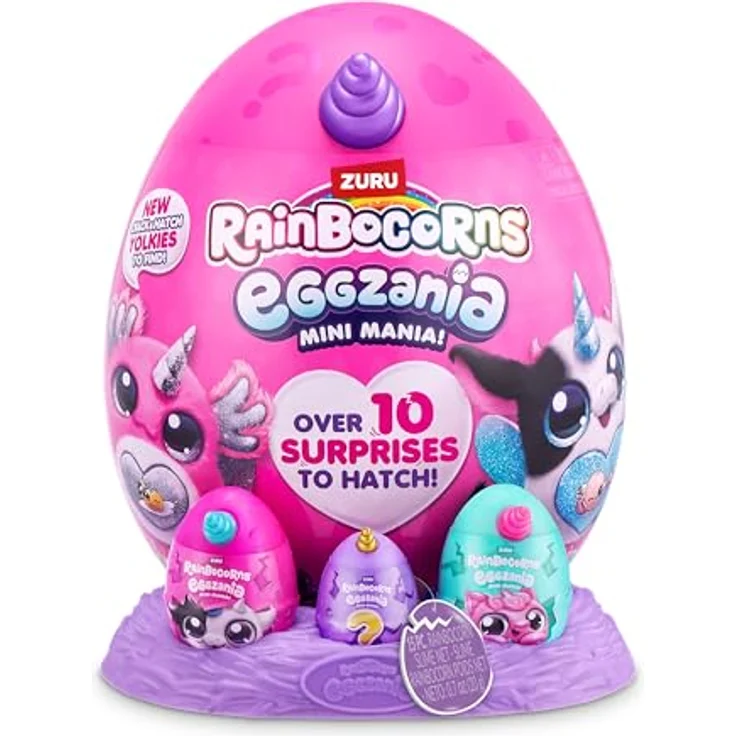 Rainbocorns Eggzania Mini Mania, Zebra, mit 10 Überraschungen und Yolkie Freund, Plüschtier für fantasievolles Spielen – Bild 2