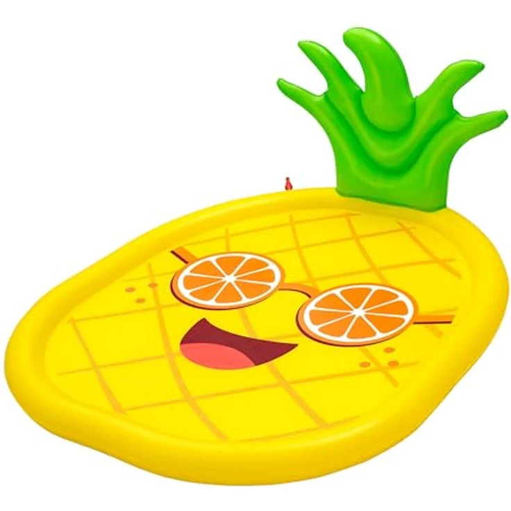 BESTWAY Wassermatte Sunny Pineapple, Planschbecken mit Wassersprinkler, 196x165 cm, strapazierfähiges PVC – Bild 1