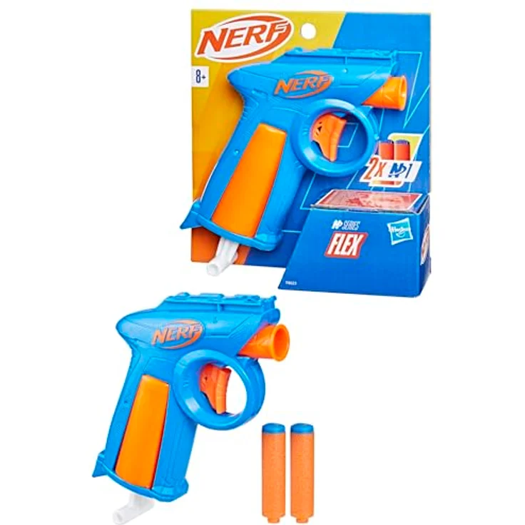 NERF Nerf N Series Flex Dart-Blaster, 2 Nerf N1 Darts, Kompatibel mit Nerf N Series Blastern – Bild 1
