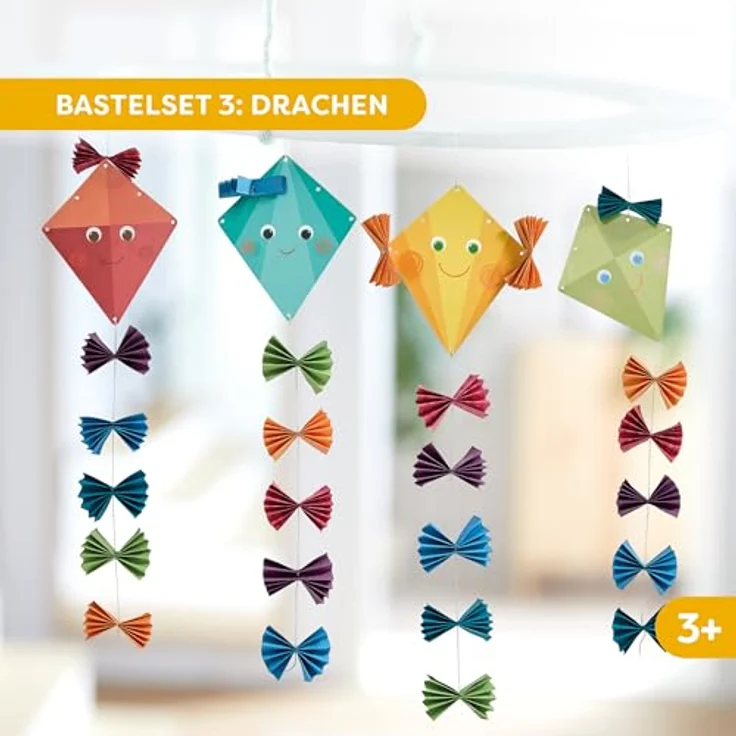 Haba Kreativset 3er Bastelsets Erstes Basteln Herbst, mit Drachen, Eichhörnchen und Fuchsmotiv für Kinder – Bild 6