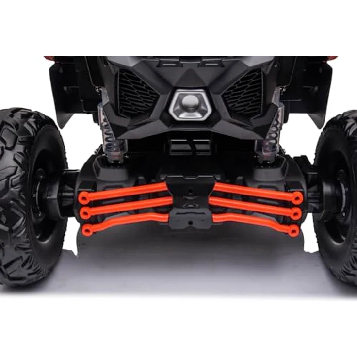 FINOOS CAN-AM Maverick UTV Buggy, Kinder-Elektroauto 2-Sitzer mit 4x4-Antrieb, 24V, orange, Bluetooth, Softstart-Fernsteuerung, LED-Beleuchtung – Bild 4