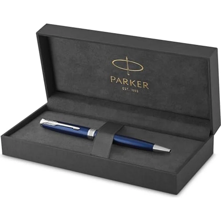 Parker Pen Sonnet, eleganter Füllfederhalter in Silber und Blau, höchste Schreibqualität – Bild 1
