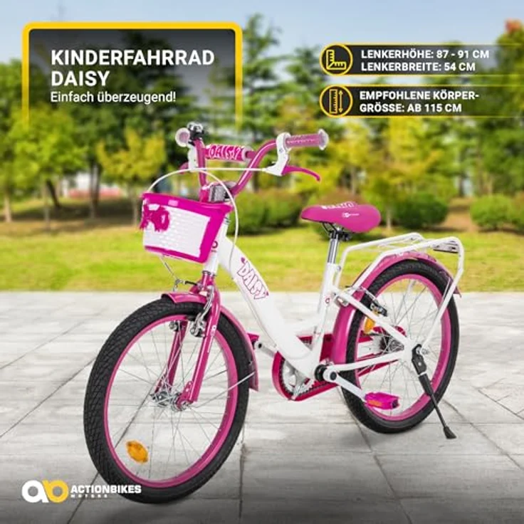 Actionbikes Motors Kinderfahrrad Daisy 20 Zoll | Mädchen-Fahrrad ab 6-9 Jahren, V-Brake Bremse, Kettenschutz, Luftbereifung (Daisy 20 Zoll) - Preisvergleich – Bild 2