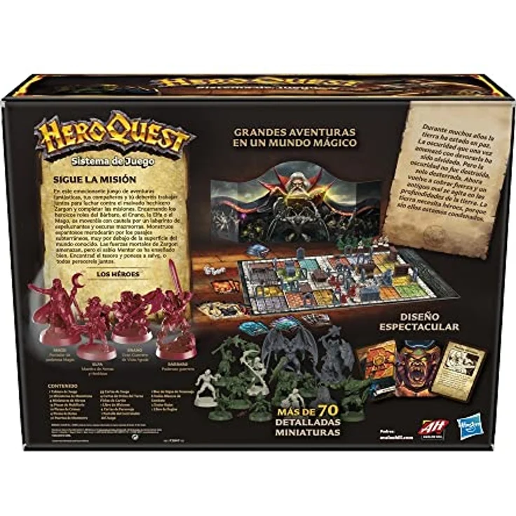 Avalon Hill HeroQuest, Dungeon Abenteuerspiel für 2 bis 5 Spieler ab 14 Jahren, mit 65+ Miniaturen und beeindruckenden Illustrationen – Bild 2