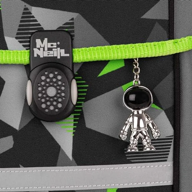 McNeill ERGO COMPACTO Schulranzen Set, 5-teilig, ergonomisch mit ClickFlex-Rückensystem und Reflektoren, grau – Bild 8