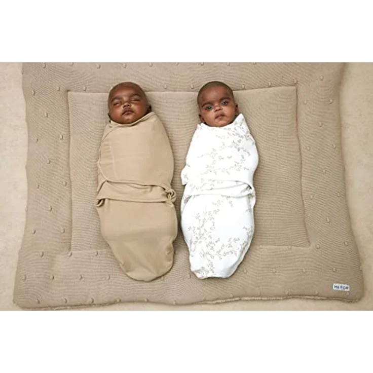 Meyco Baby Branches Pucksack, Erstausstattung Neugeborene (Pucktuch für Babys ab 0-3 Monaten, weicher Schlafkomfort, atmungsaktiv und feuchtigkeitsabsorbierend, Einschlafhilfe), Sand – Bild 4