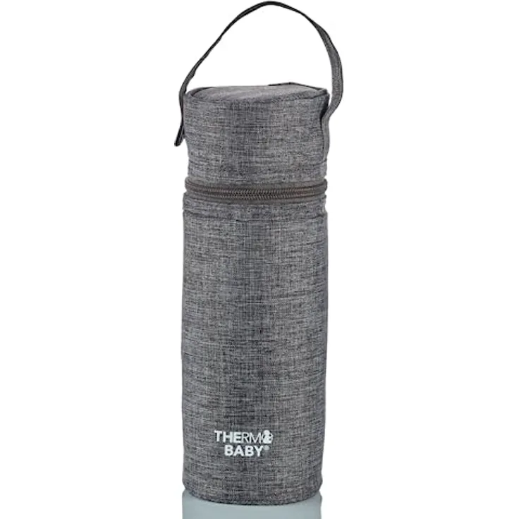 Thermobaby isolierter Babyflaschenhalter, große Kapazität bis 1 Liter, grau meliert