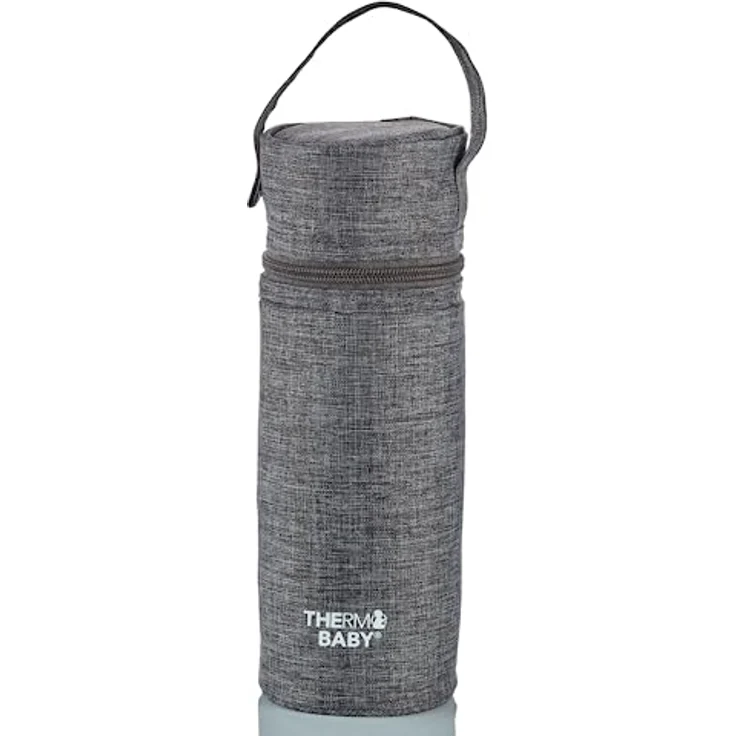 Thermobaby isolierter Babyflaschenhalter, große Kapazität bis 1 Liter, grau meliert – Bild 1