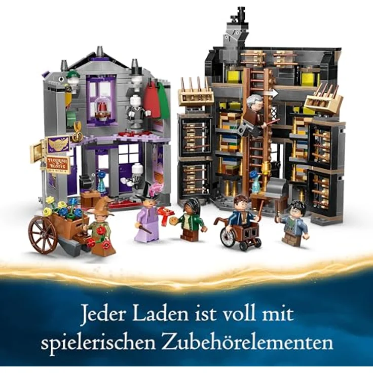 LEGO Harry Potter Ollivanders & Madam Malkins Anzüge, Läden aus der Winkelgasse, Spielset für Kinder, Zauberer-Spielzeug, Fantasy-Geschenke für Mädchen, Jungen und Fans ab 8 Jahren 76439, mit 6 Minifiguren, detailreiche Modelle, für magische Abenteuer – Bild 3