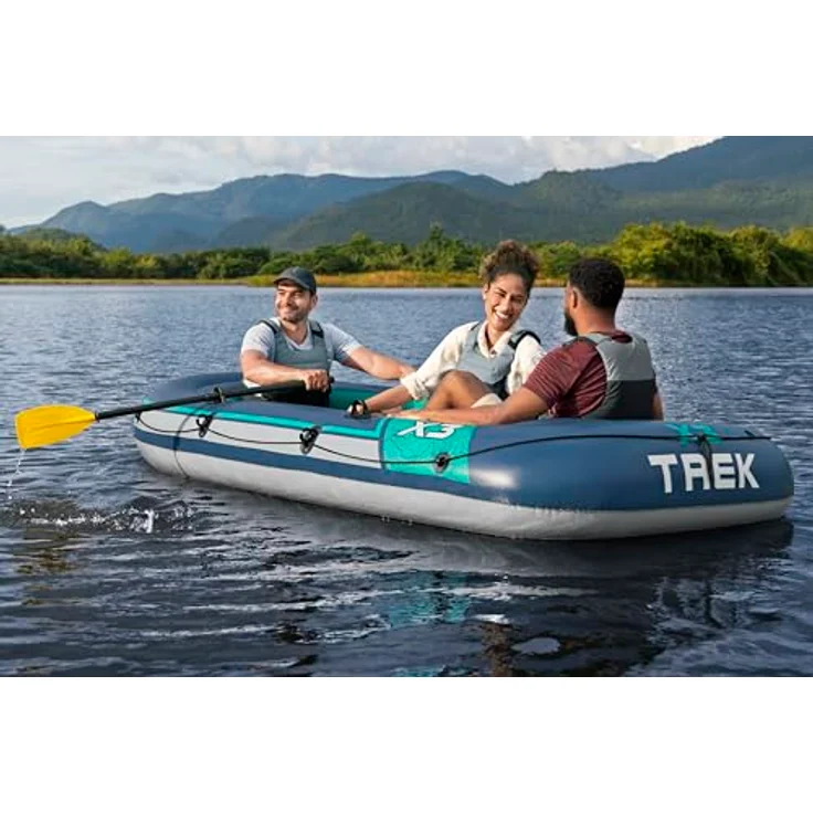 Bestway Hydro Force Trek X3, Schlauchboot (294 cm) für 3 Erwachsene, 360 kg Tragfähigkeit, strapazierfähiges Inflata-Shield-Material, stabiler aufblasbarer Boden – Bild 3