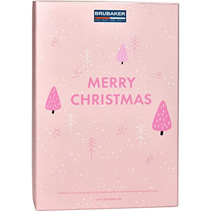 BRUBAKER Adventskalender zum Befüllen - Tierische Weihnachten Rosa - DIY Weihnachtskalender mit 24 Türchen - 32,5 cm groß aus Pappe – Bild 4