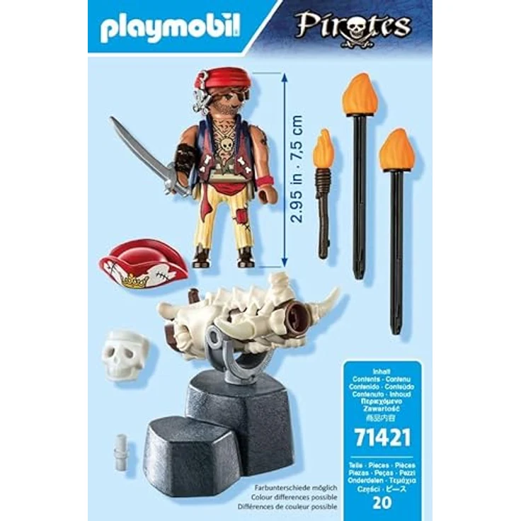PLAYMOBIL Pirates 71421 Kanonenmeister, Spielfigurenset für Kinder ab 4 Jahren, robust und leicht zu reinigen – Bild 3