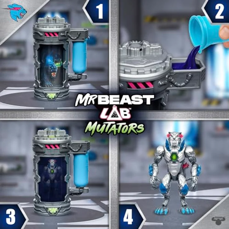 MRBEAST LAB MrBeast Lab Mutators Metallic Panther, 13 cm Actionfigur mit 20 beweglichen Gelenken, Sammelfigur – Bild 4