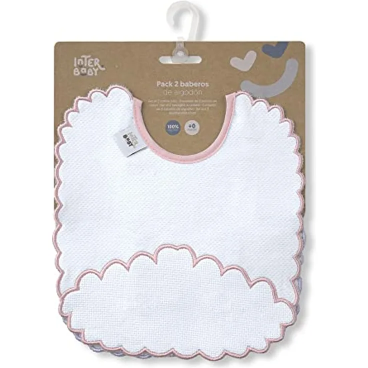 Interbaby 2er Pack Wolken-Lätzchen in Rosa und Grau