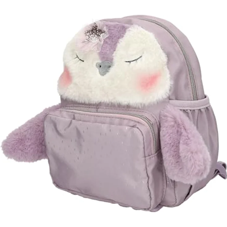 Depesche 13159 Princess Mimi Penguin Rucksack in Flieder, mit Pinguin Motiv, Plüschfell, verstellbaren Trägern und geräumigem Hauptfach – Bild 2