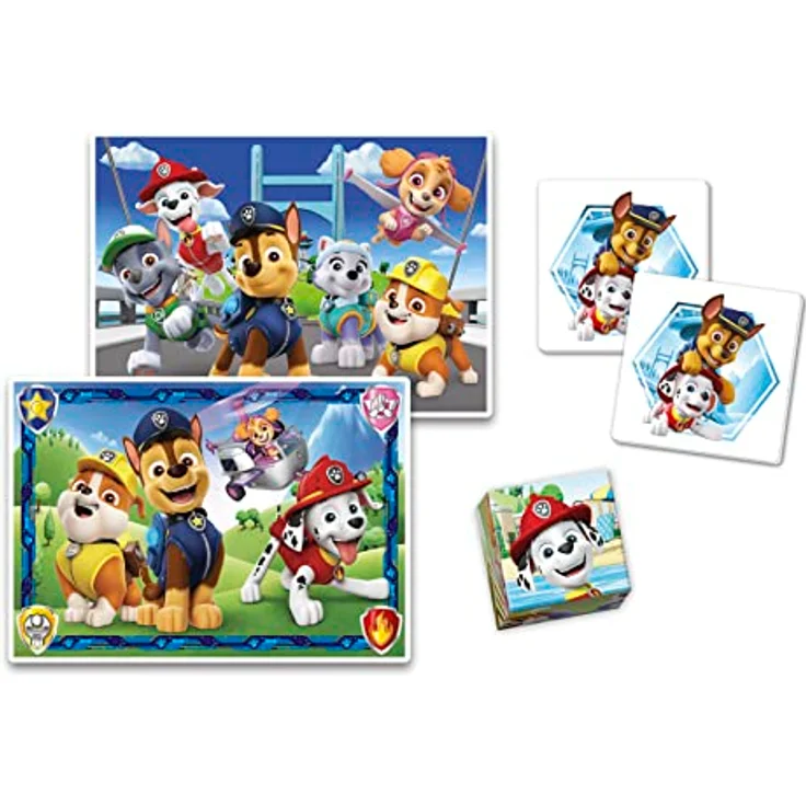 Clementoni Edukit 4 in 1 Paw Patrol, Spielesammlung für Vorschulkinder ab 3 Jahren, inkl. 2 Puzzles (30 & 48 Teile), Memo-Spiel & Würfelpuzzle, Made in Italy, 18291 – Bild 2