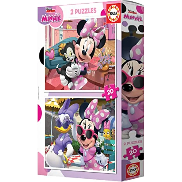 Educa Minnie Maus Disney, Puzzleset 2 x 20 Teile für Kinder ab 3 Jahren, pädagogisches Lernspielzeug für Feinmotorik, inklusive Aufbewahrungsbox – Bild 3