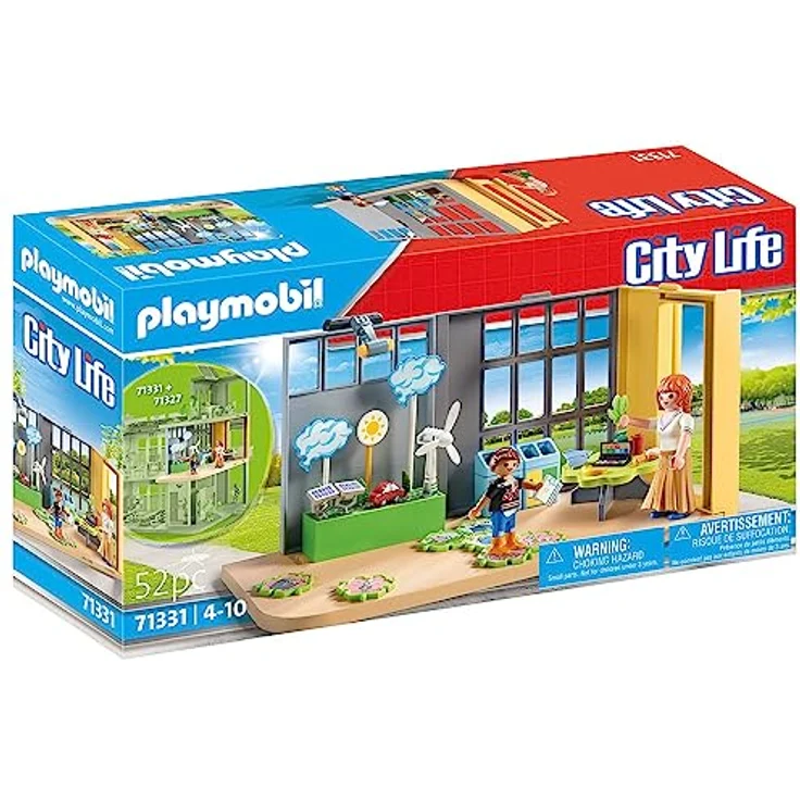 PLAYMOBIL City Life 71331 Anbau Klimakunde, Klassenzimmer der Zukunft, Puzzle mit Klimaschutzaufgaben und mehr, Spielzeug für Kinder ab 4 Jahren – Bild 2