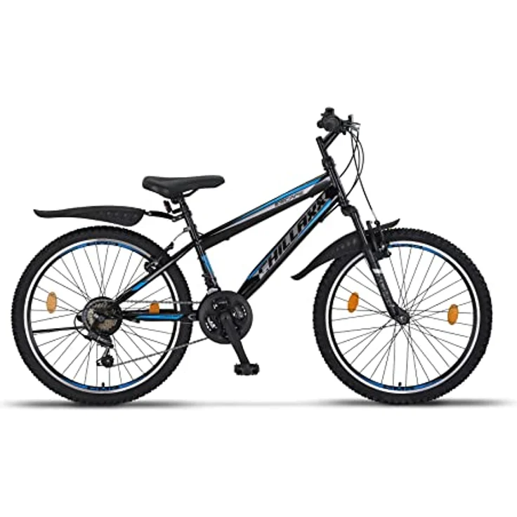Chillaxx Bike Escape Premium Mountainbike in 24 und 26 Zoll Fahrrad für Mädchen Jungen Herren und Damen - 21 Gang Schaltung (24 Zoll, Schwarz-Blau V-Bremse) – Bild 2