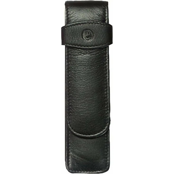Pelikan Federmäppchen Schreibgeräte-Etui TG21 schwarz, 3,5 cm, hochwertiges schwarzes Rindslederholster