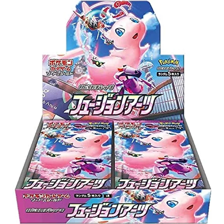 Pokémon Fusion Arts Booster Display S8, Japanisches Set mit 30 Boosterpacks und Mew VMAX Fokus