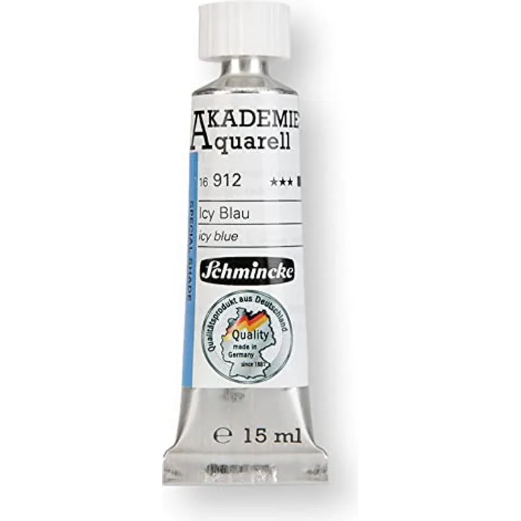 Schmincke AKADEMIE® Aquarell Tubenfarbe, 15 ml Tube, pastellige Icy Colours 912 Icy Blau, feine Künstler-Aquarellfarben für brillante Mischungen