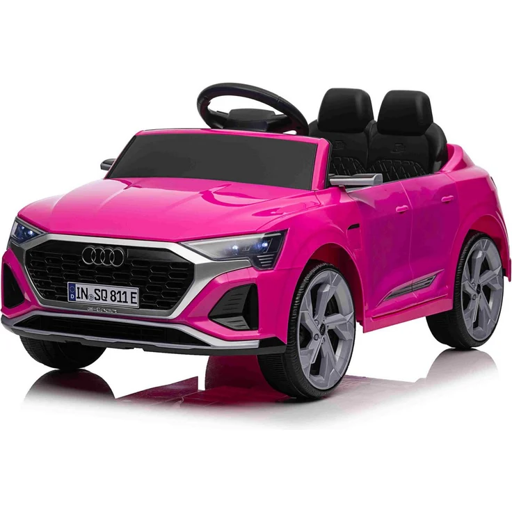 BoGi Elektro-Kinderauto Audi SQ8 SUV Geländewagen Kinderfahrzeug Elektroauto 12V, Musik, Fernsteuerung, USB/Aux/SD, Schwarz