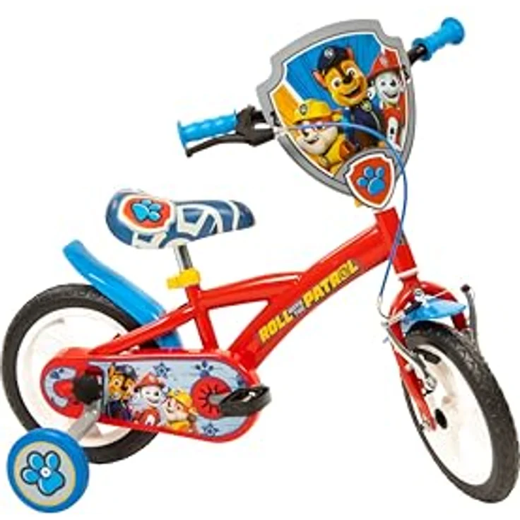 Toimsa Kindervelo 12 Zoll, Kinderfahrrad mit Paw Patrol Design, Metallrahmen, verstellbarem Sitz und Lenker, mit Stützrädern und 2 Felgenbremsen – Bild 9