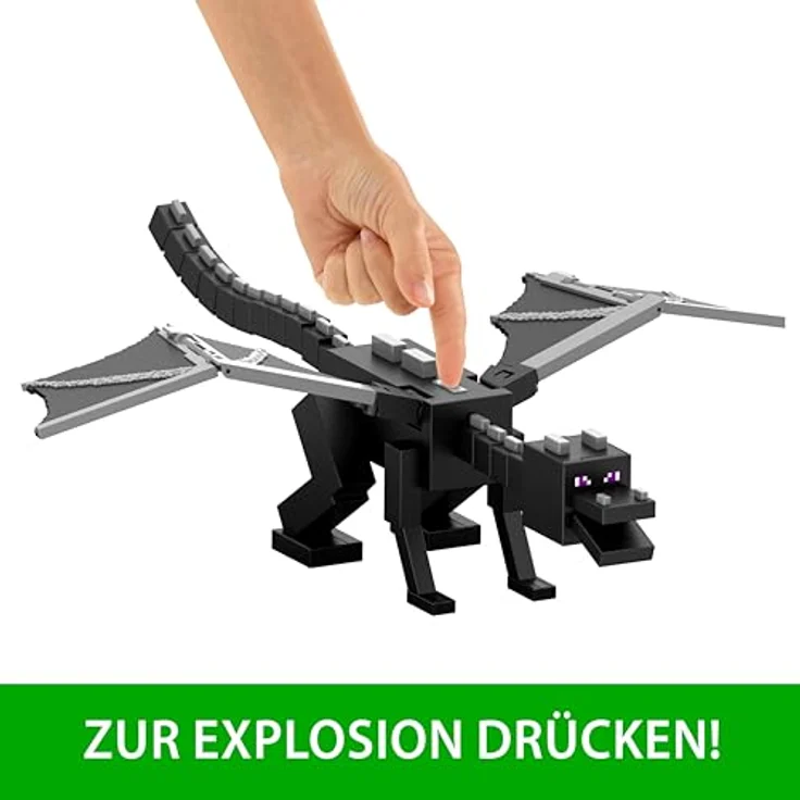 Mattel Minecraft Drachenatem Enderdrache-Actionfigur, 55 cm lang mit 51 cm Flügelspannweite und 10 abschießbaren Scheiben, JKC13 – Bild 3
