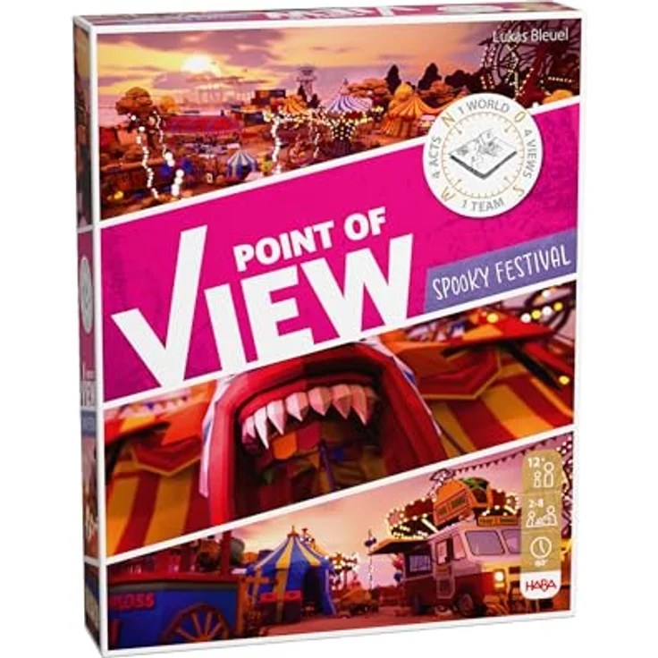 HABA Point of View: Spooky Festival – Innovatives Rätselspiel für 2-8 Spieler ab 12 Jahren - Mit individuellen Faltplänen und interaktiver App-Unterstützung – Bild 1