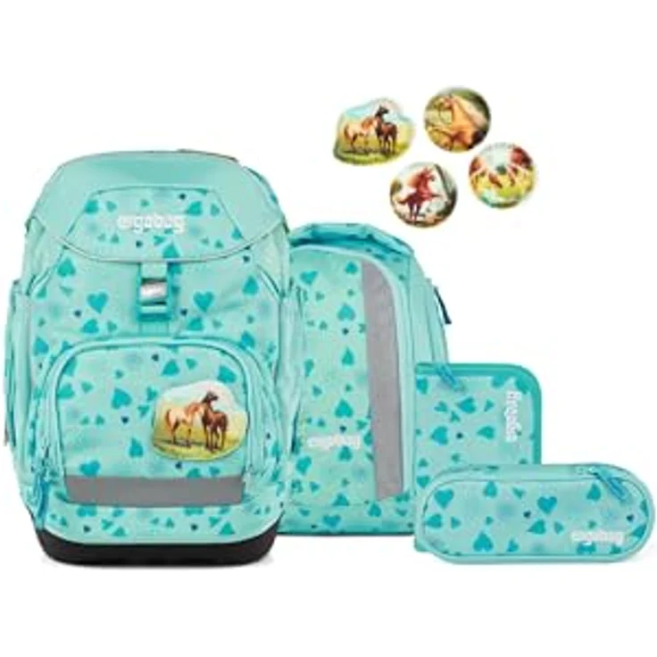ergobag Pack Set, ergonomischer Schulranzen 6-teilig für 1. Klasse, flexibles Tragesystem, wasserdicht und individuell gestaltbar – Bild 1