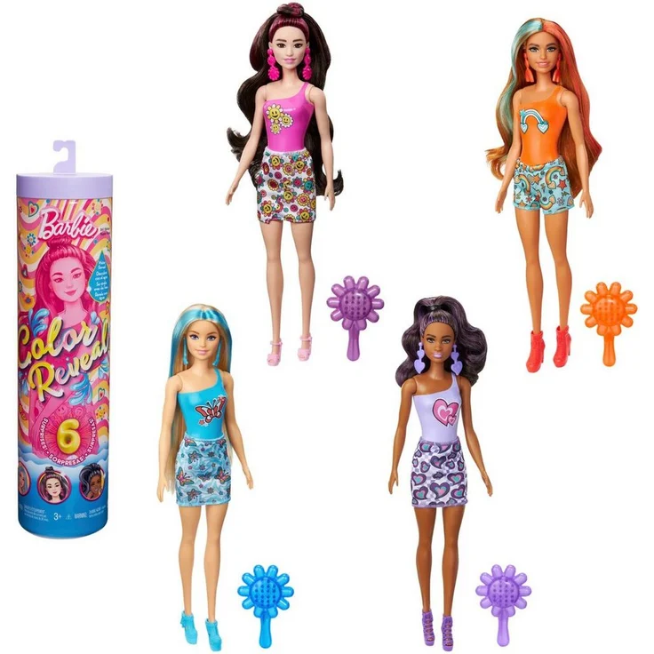 Barbie Anziehpuppe Color Reveal, Rainbow Groovy, mit Farbwechsel - Preisvergleich – Bild 1