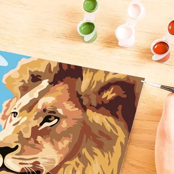 Ravensburger CreArt Malen nach Zahlen, Löwe mit Baby, 14 Acrylfarben, Made in Europe – Bild 7