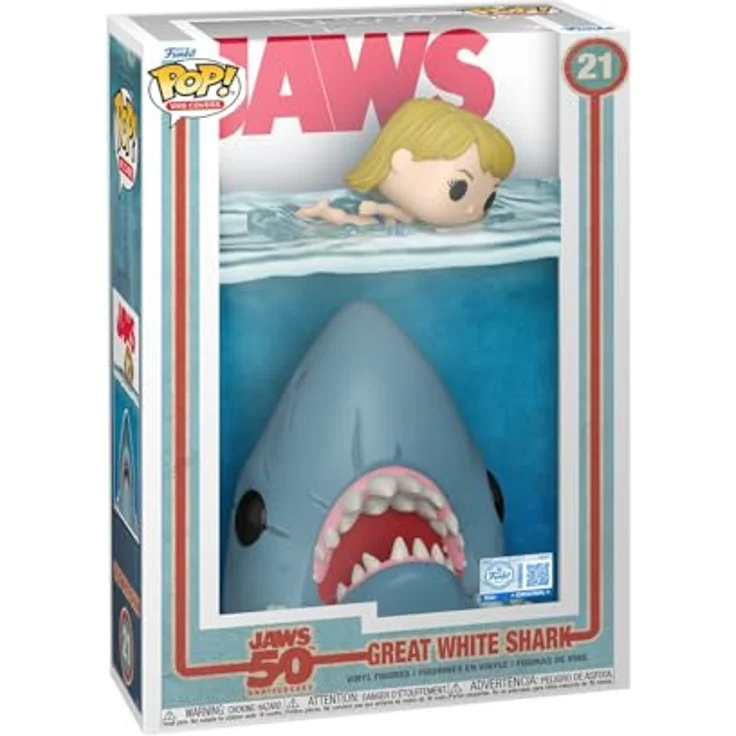 Funko Pop! Comic Cover: Jaws - Shark - Vinyl-Sammelfigur 18 cm, offiziell lizenziertes Geschenk für Sammler und Movie-Fans – Bild 1