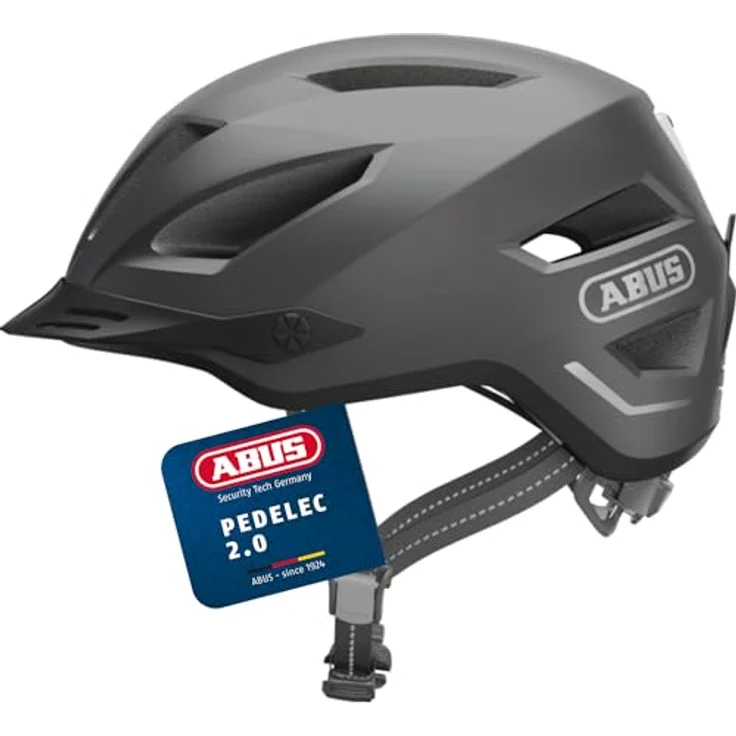 ABUS Stadthelm Pedelec 2.0 - Fahrradhelm mit Rücklicht und Regenhaube - für den Stadtverkehr - Damen Herren - Dunkelgrau, Größe L, Dunkelgrau (titan), L (56-62 cm) – Bild 1