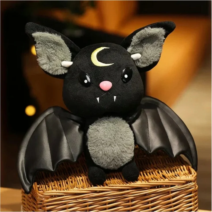 Tinisu Plüschfigur Fledermaus Kuscheltier 30 cm - Schwarz Mond Nacht Stofftier