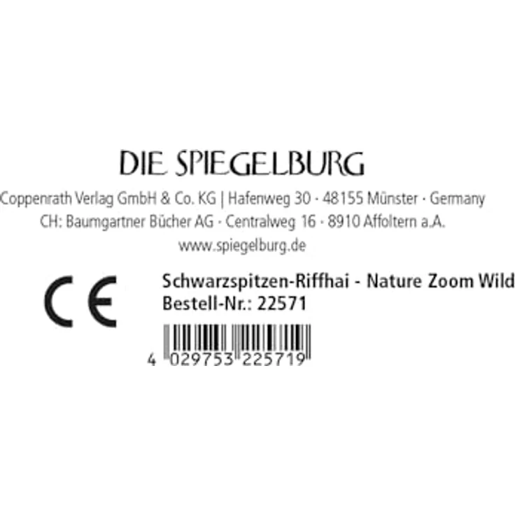 Die Spiegelburg - Schwarzspitzen-Riffhai Nature Zoom Wild, lebensechte Nachbildung, 55 cm, Plüschtier – Bild 2
