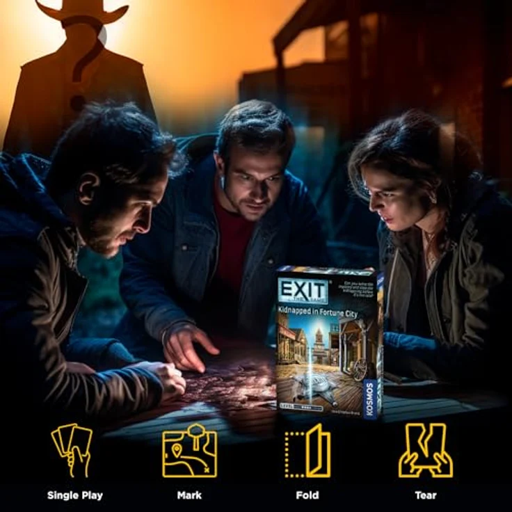 Thames & Kosmos - EXIT: Kidnapped In Fortune City - Unique Escape Room Game - 1-4 Players - Puzzle Solving Strategy Board Game for Adults & Kids, Ages 12+ - 692861 – Bild 5