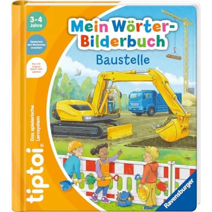 Ravensburger tiptoi® Mein Wörter-Bilderbuch Baustelle, interaktives Buch für Kinder ab 3 Jahren – Bild 1