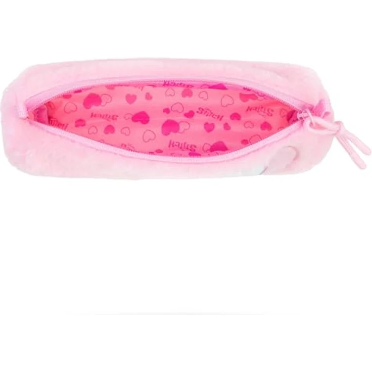 CoolPack Stifteetui Tube Stitch Fluffy, Plüsch-Federmäppchen im Zylinderformat mit Reißverschluss, Pink – Bild 2