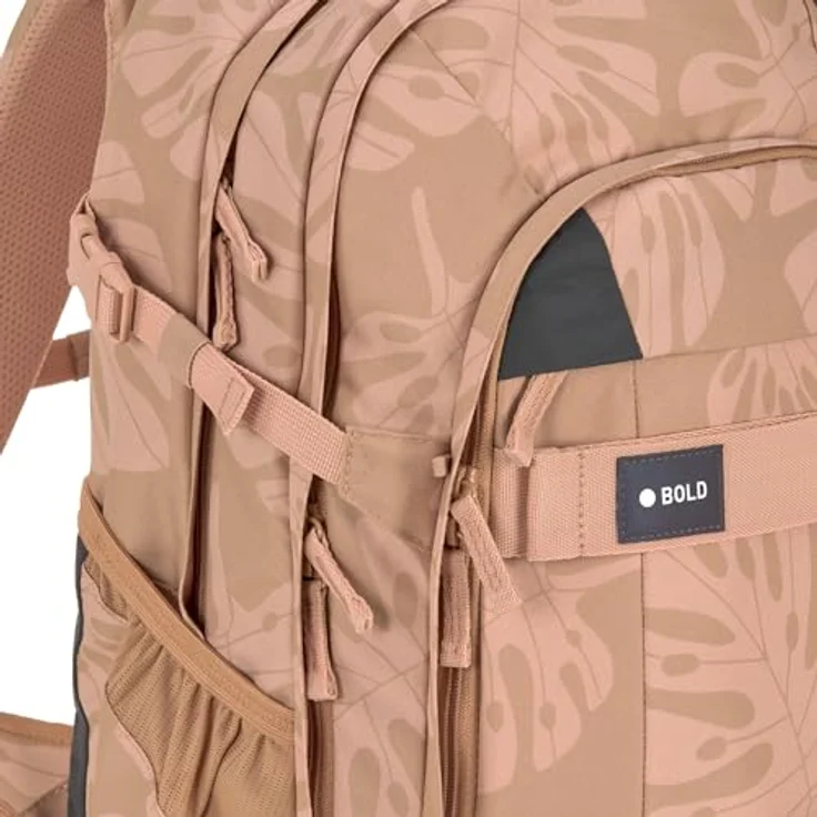 LÄSSIG BOLD Origin Schulrucksack, ergonomisch mit Reflektoren und höhenverstellbarem Rückenteil, 30 l, caramel – Bild 4