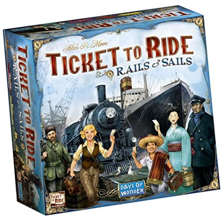 Enigma Ticket to Ride – Sails and Rails (Nordic), Brettspiel mit doppelseitigem Spielbrett, 165 Zugwagen und 250 Schiffen – Bild 1