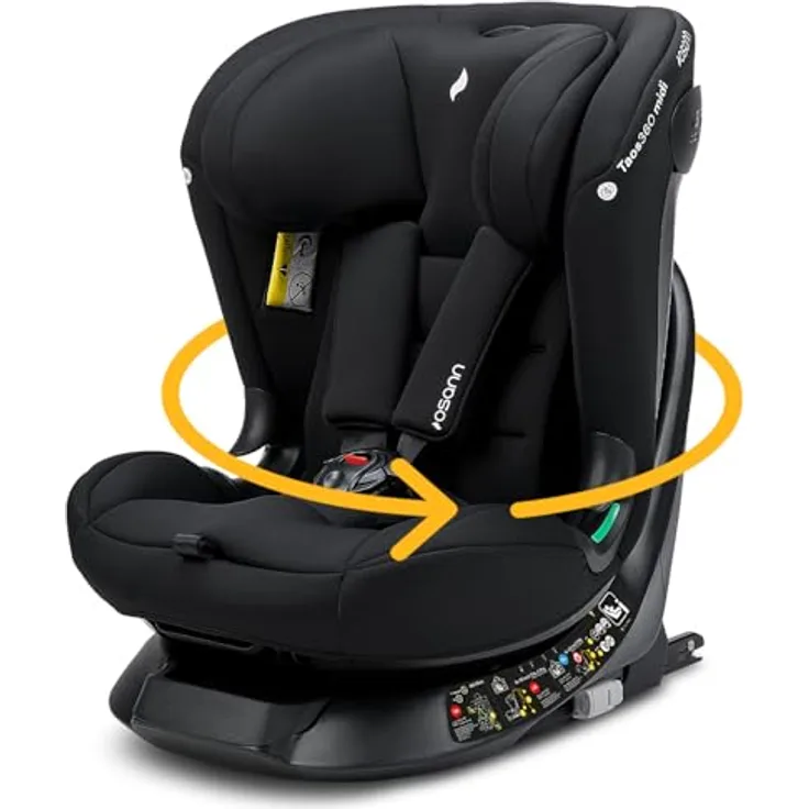 Osann Kindersitz Taos 360 midi, drehbar für Reboarder bis 150 cm, inklusive Isofix-Basis & Toptether, Schwarz