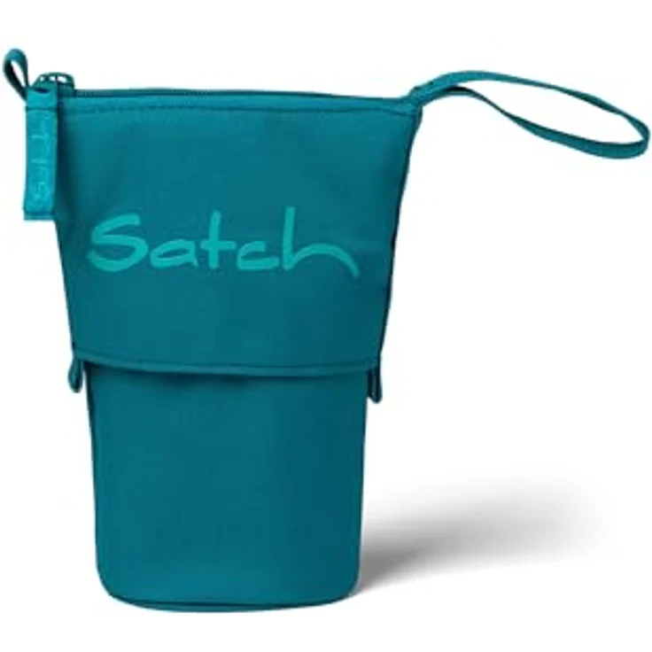 satch Pencil Slider extra groß inkl. Trennfach Reißverschlussfach Stiftehalter Geodreieck Sichtfenster für Stundenplan Deep Petrol - Petrol Federmäppchen aus recycelten PET-Flaschen - robust – Bild 1