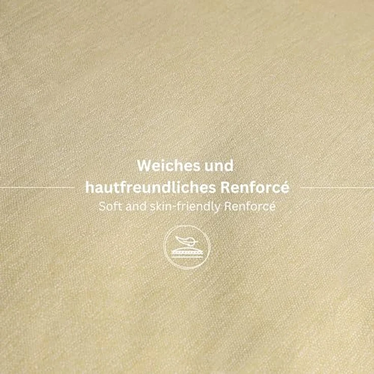Esprit Home NEU! Premium Bettwäsche 155 x 220 cm Baumwolle 2teilig - Beige - inkl. einem Kopfkissenbezug 80x80cm, Sportlicher UNI Look und ESPRIT Logostickerei – Bild 4