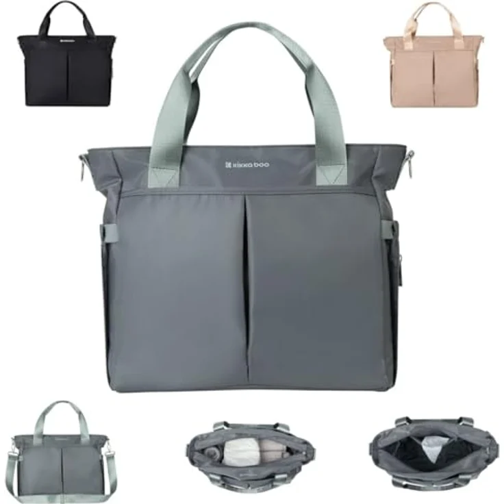 Kikka Boo Wickeltasche Brielle, Clips zur Befestigung, wasserfest, Schultergurt, grau – Bild 1