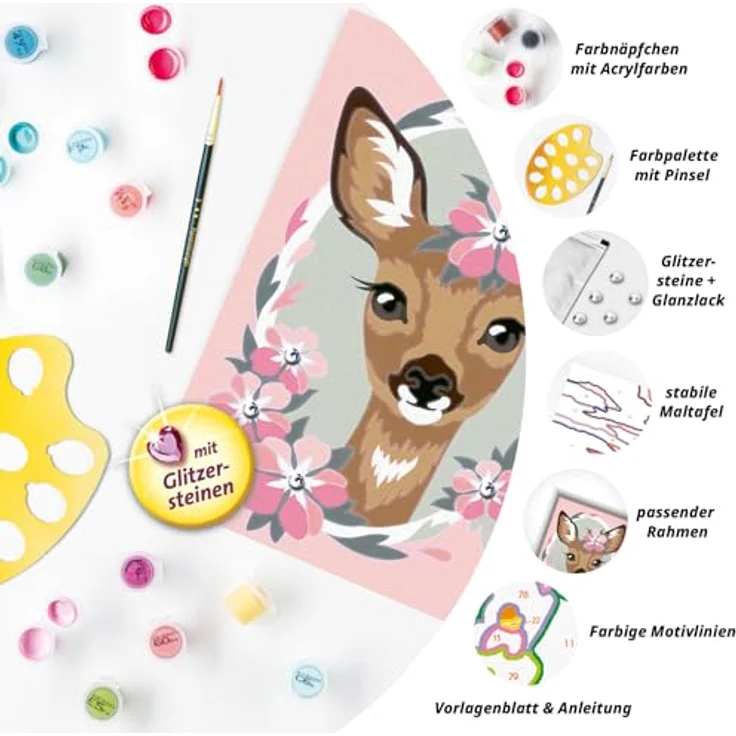 Ravensburger Malen nach Zahlen Brilliant Malset Süßes Reh - Preisvergleich – Bild 6