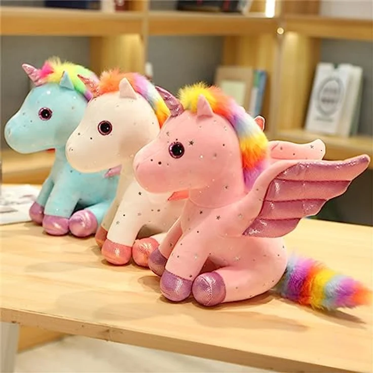 Trayosin Kuscheltier Einhorn 20cm, Plüschtier für Mädchen, weiches Spielzeug in rosa, blau, lila und weiß, ideal für 3-8 Jahre alte Kinder – Bild 3