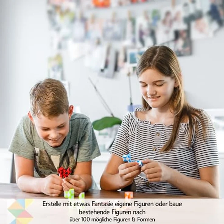 CUBIDI® Original Mini Magic Snakes 6er Set, 24 Blöcke pro Snake, Knobelspiele für Kinder ab 6, fördert Kreativität & Motorik, ideales Mitgebsel für den Kindergeburtstag – Bild 3