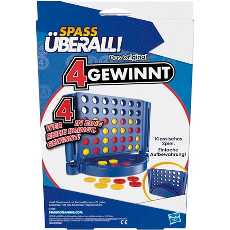 Hasbro 4 gewinnt Spass überall, kompaktes Strategiespiel für 2 Spieler, klappbares Format, ab 6 Jahre – Bild 4